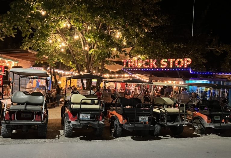 night time on beach shack